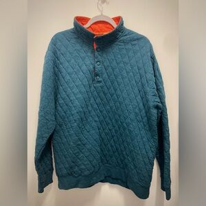 Orvis Men's Teal Quilted Snap Pullover